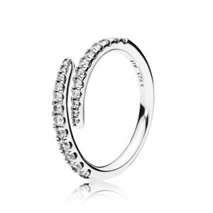 Rare Pandora Over Lapping Ring, 925 Sterling Silver, Size 52